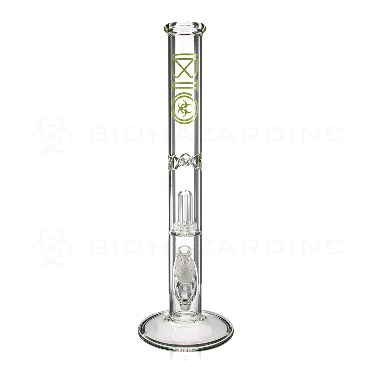 BIO Glass | 18" 50mm x 5mm Showerhead Perc Straight Water Pipe | Green