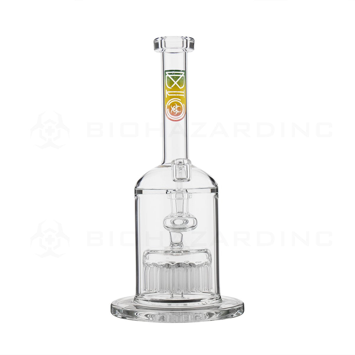 BIO Glass | 12" 14mm 37 Arm Tree Percolator Dab Rig | Rasta Logo