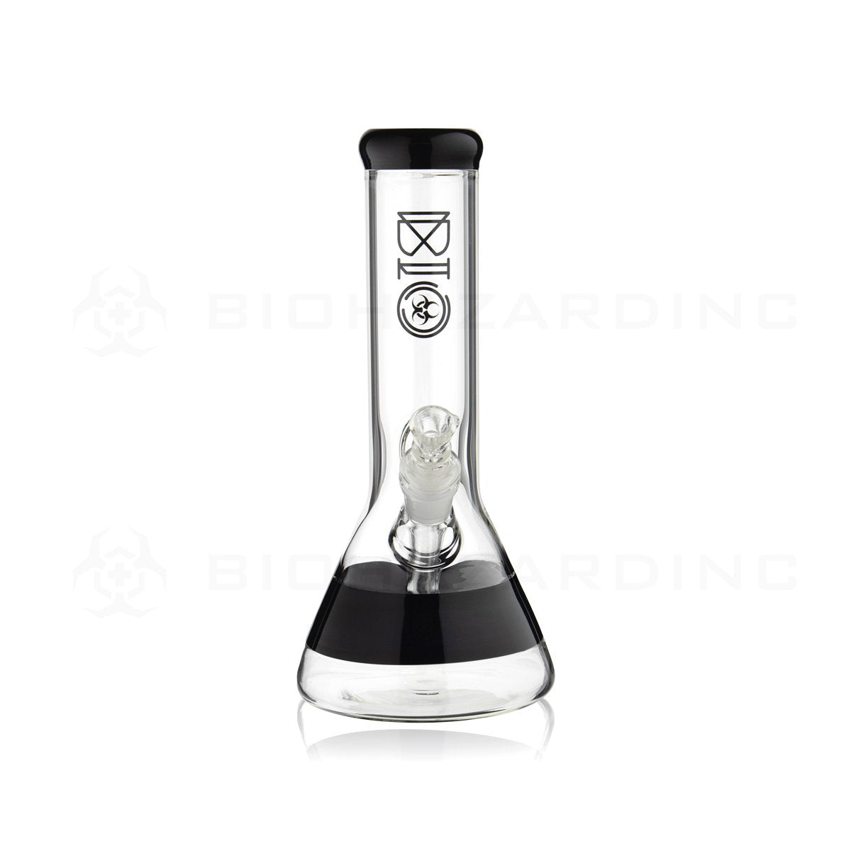 BIO Glass | 10" 50mm x 5mm Stripe Beaker Water Pipe | Black