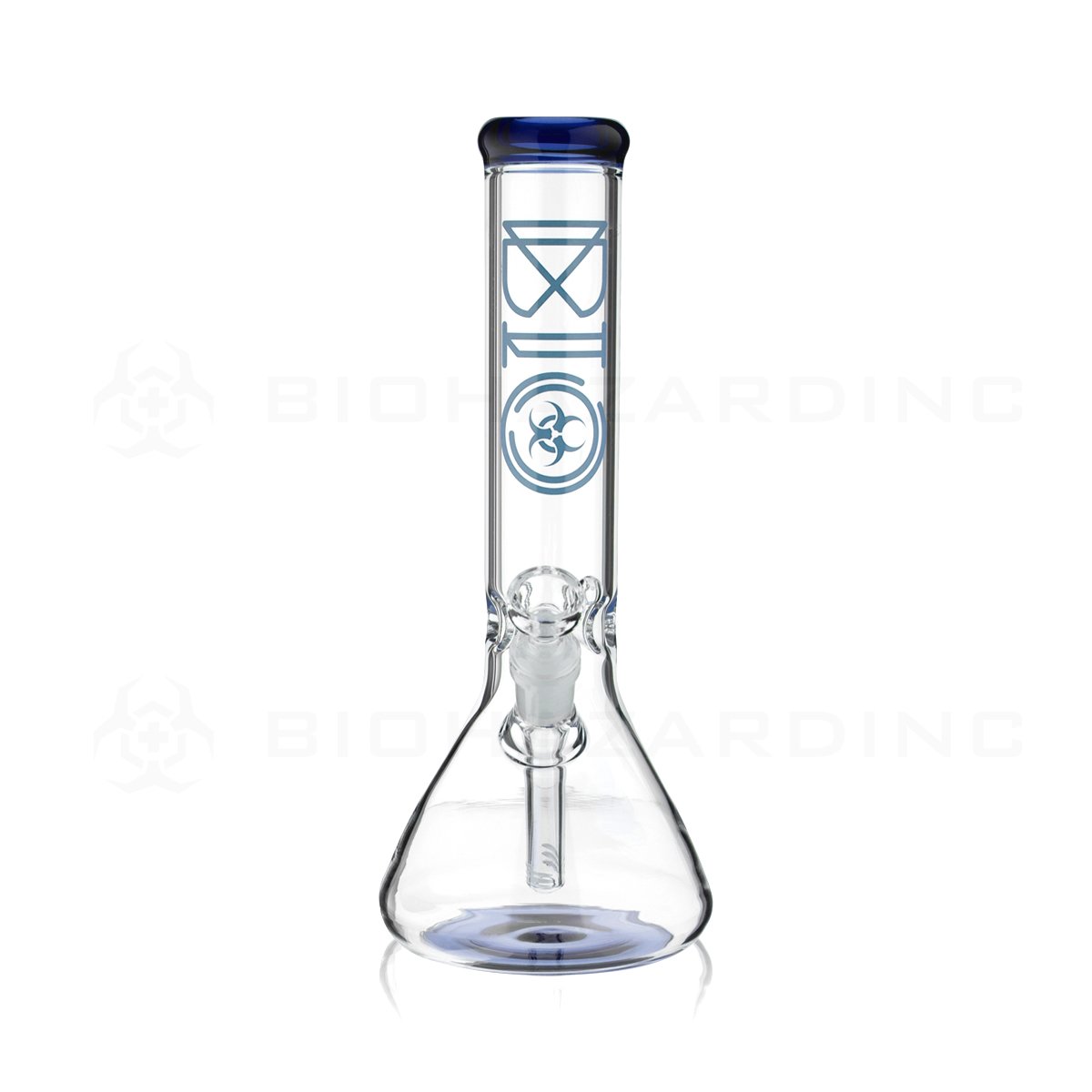 BIO Glass | 12" 50mm x 5mm Classic Beaker Water Pipe | Blue Trim
