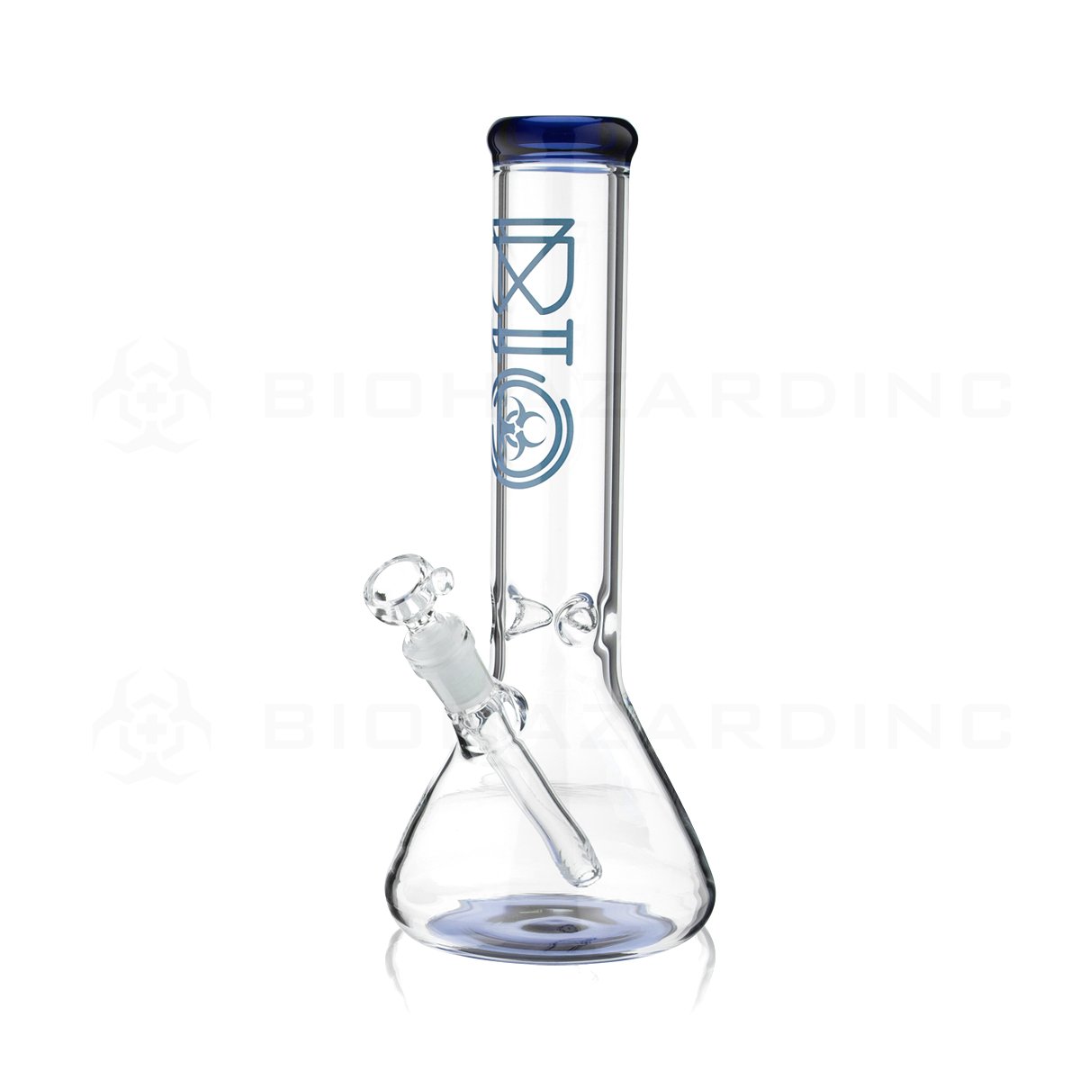 BIO Glass | 12" 50mm x 5mm Classic Beaker Water Pipe | Blue Trim