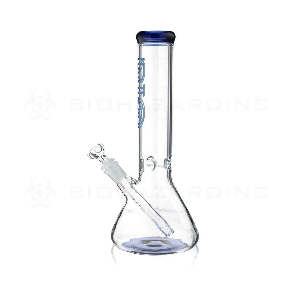 BIO Glass | 12" 50mm x 5mm Classic Beaker Water Pipe | Blue Trim