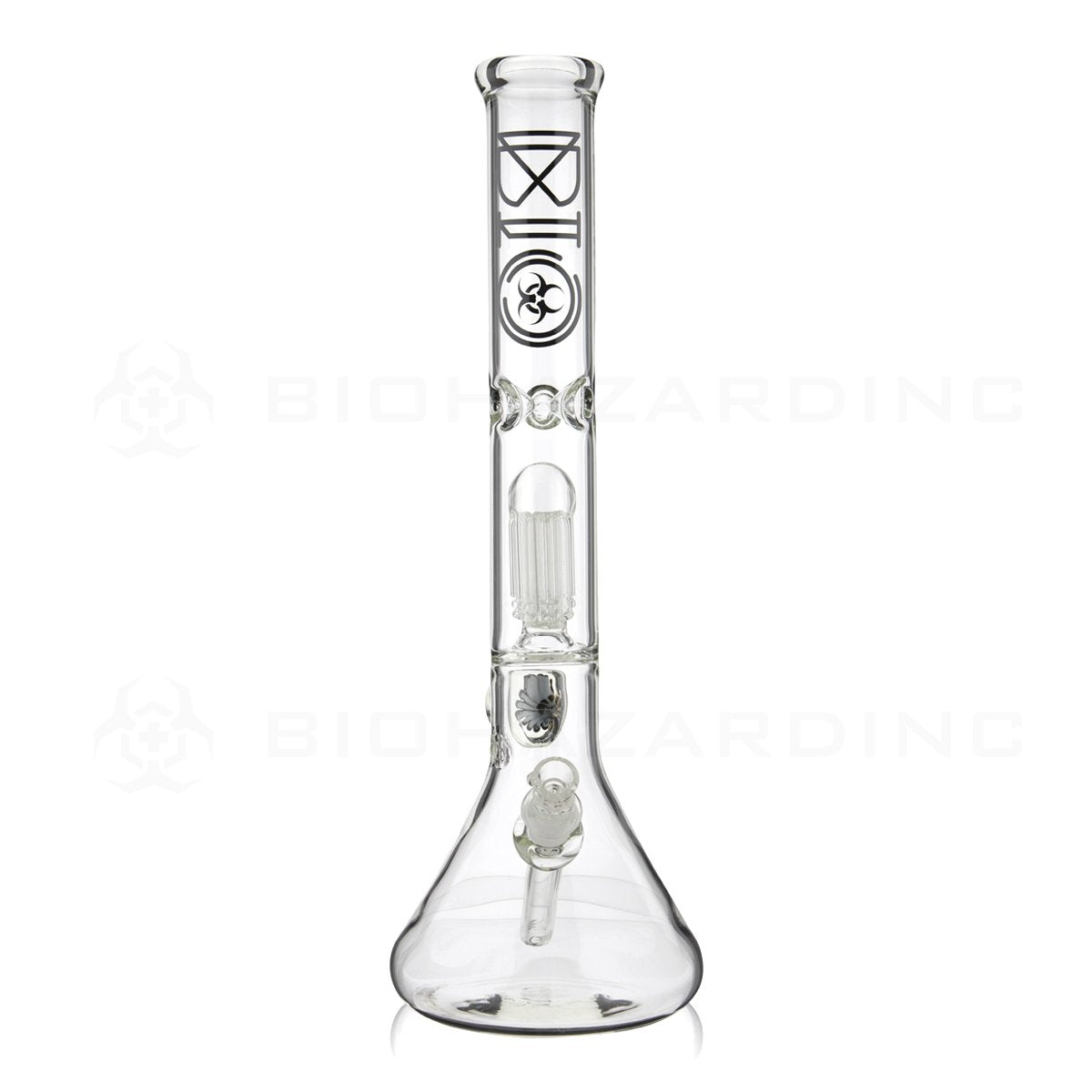 BIO Glass Flower Marble | 18" 50mm x 5mm 8 Arm Tree Perc Beaker Water Pipe | Black