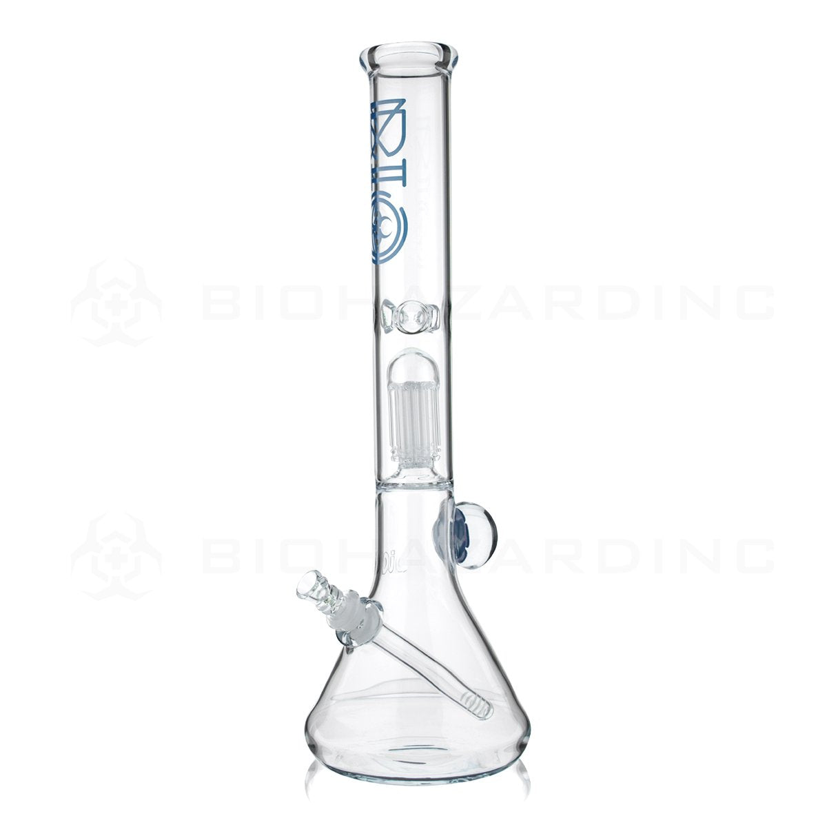 BIO Glass Flower Marble | 18" 50mm x 5mm 8 Arm Tree Perc Beaker Water Pipe | Blue
