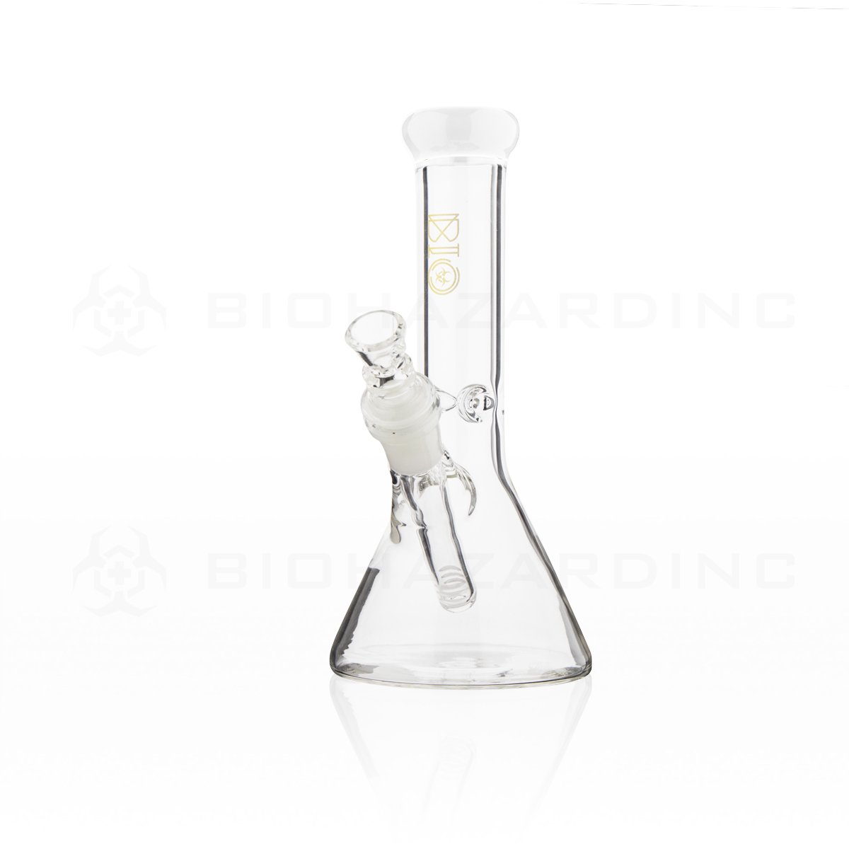 BIO Glass | 8" Classic Beaker Water Pipe | White Trim