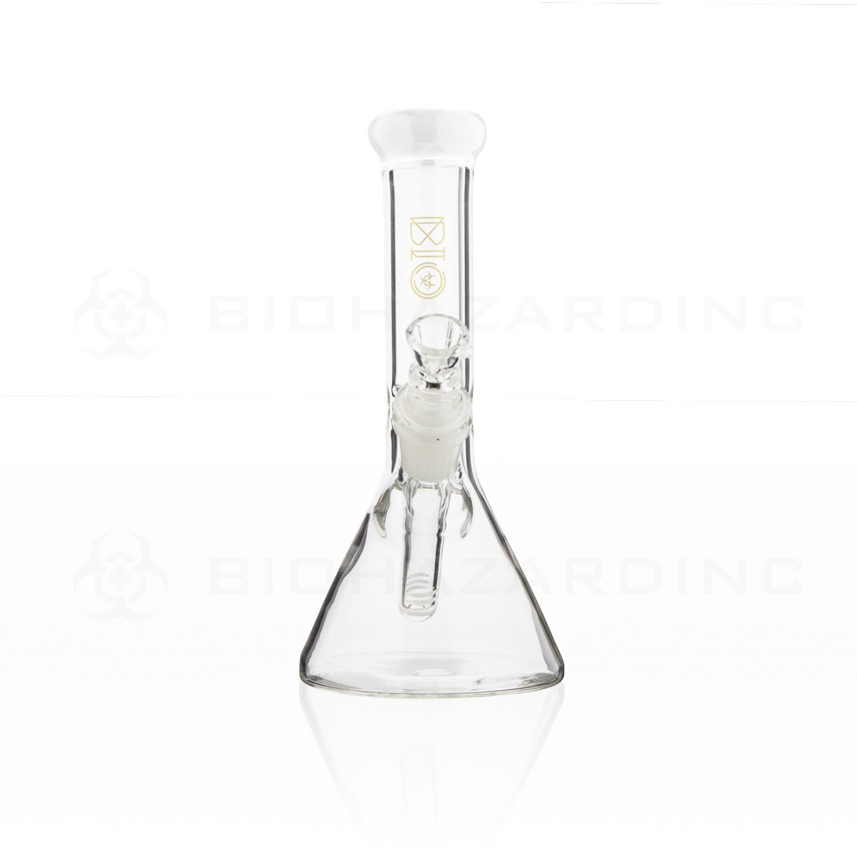 BIO Glass | 8" Classic Beaker Water Pipe | White Trim