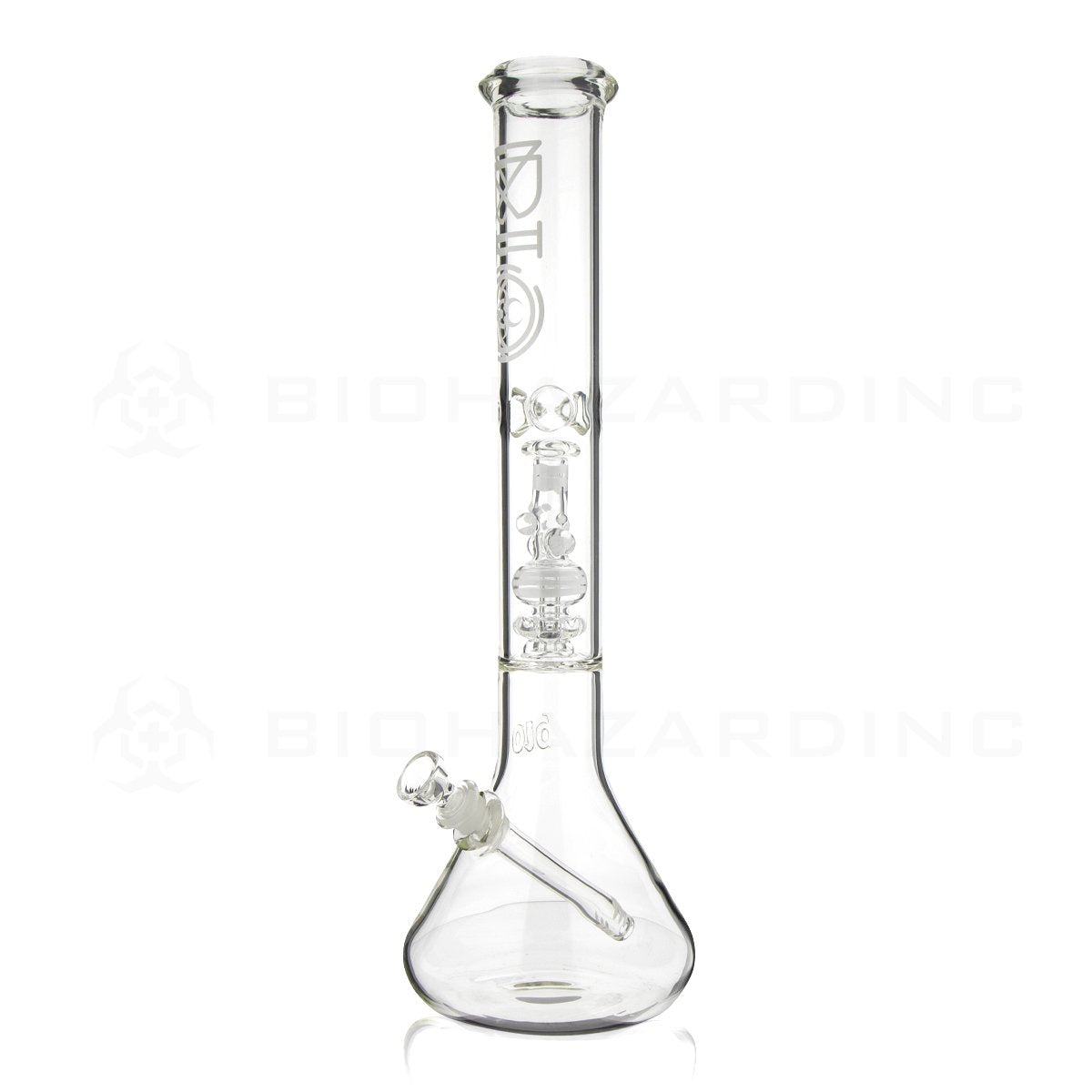 BIO Glass | 17" 50mm x 5mm Replica Mini Pipe Showerhead Perc Water Pipe | White