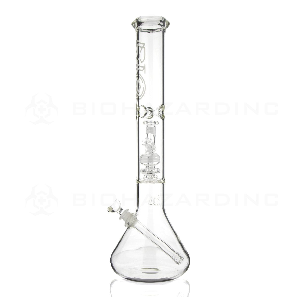 BIO Glass | 17" 50mm x 5mm Replica Mini Pipe Showerhead Perc Water Pipe | White
