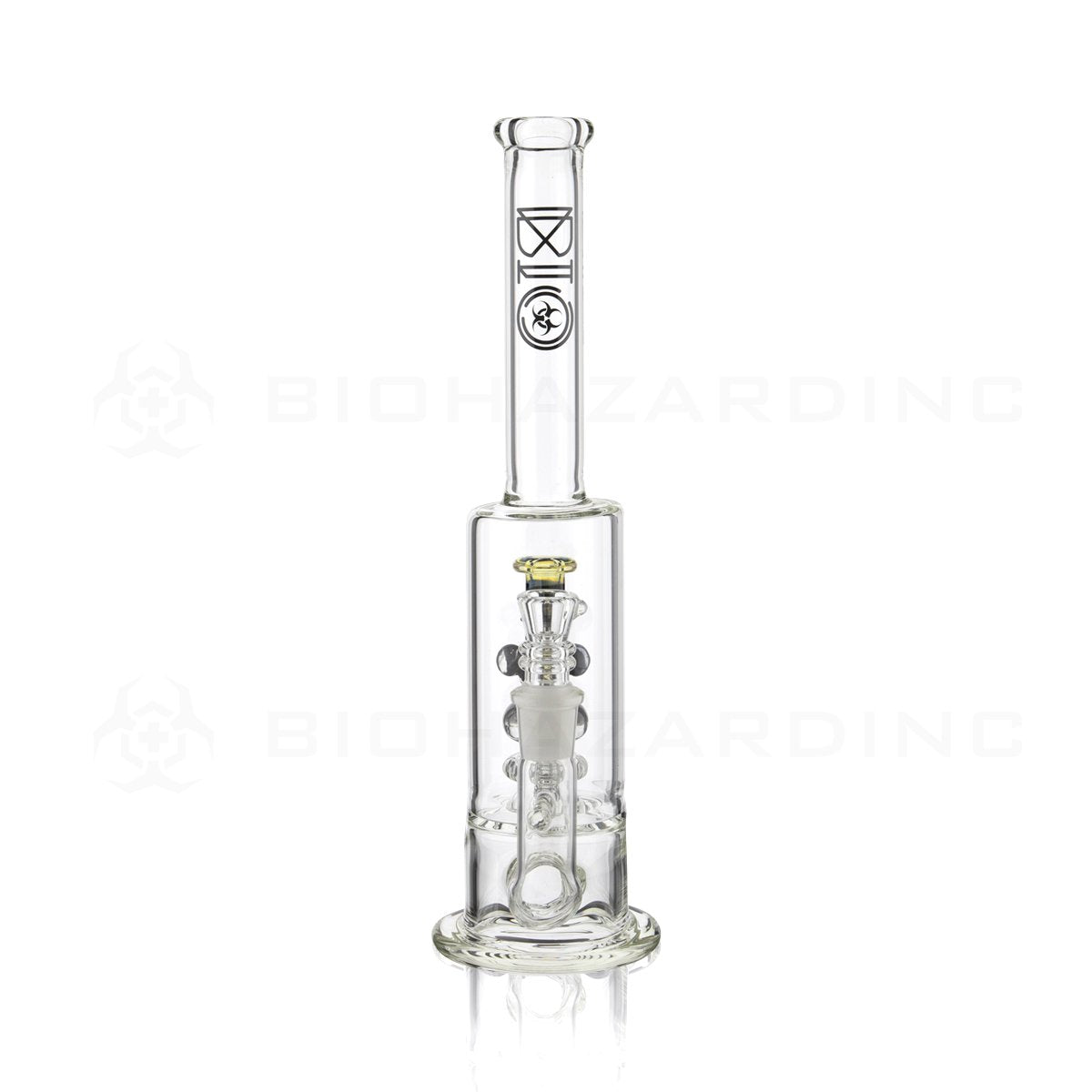 BIO Glass Stemless | 13" 65mm x 9mm Replica Mini Pipe Showerhead Perc Water Pipe | Black