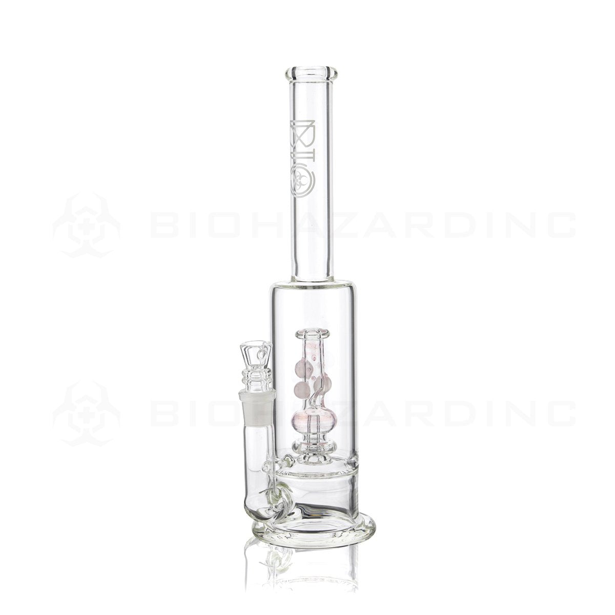 BIO Glass Stemless | 13" 65mm x 9mm Replica Mini Pipe Showerhead Perc Water Pipe | Pink