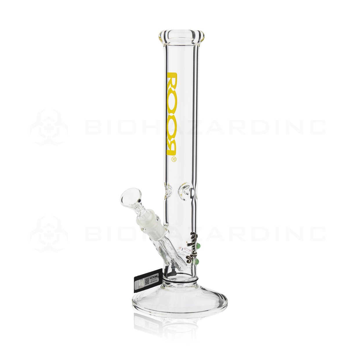 RooR® | 14" 45mm x 5mm Classic Straight Water Pipe | Yellow Logo