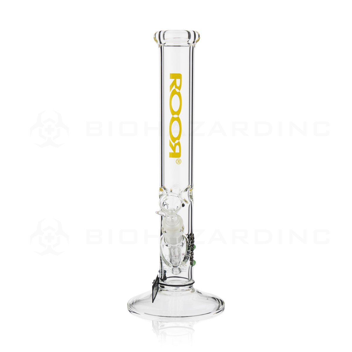 RooR® | 14" 45mm x 5mm Classic Straight Water Pipe | Yellow Logo