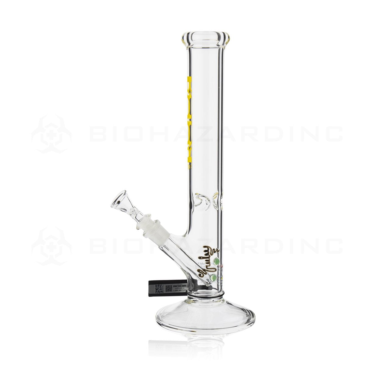 RooR® | 14" 45mm x 5mm Classic Straight Water Pipe | Yellow Logo