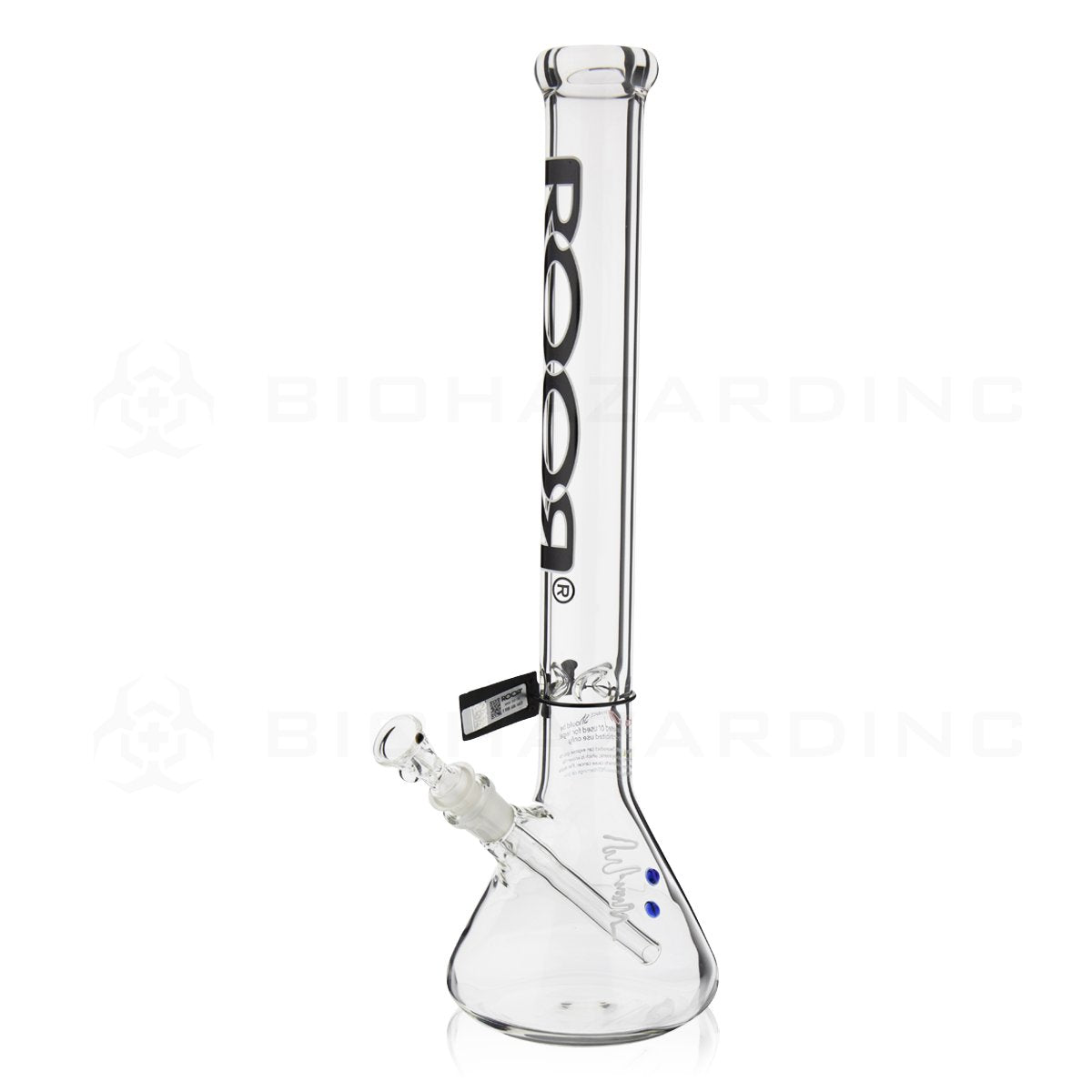 RooR® | 18" 45mm x 5mm Classic Beaker Waterpipe | Black & White Logo