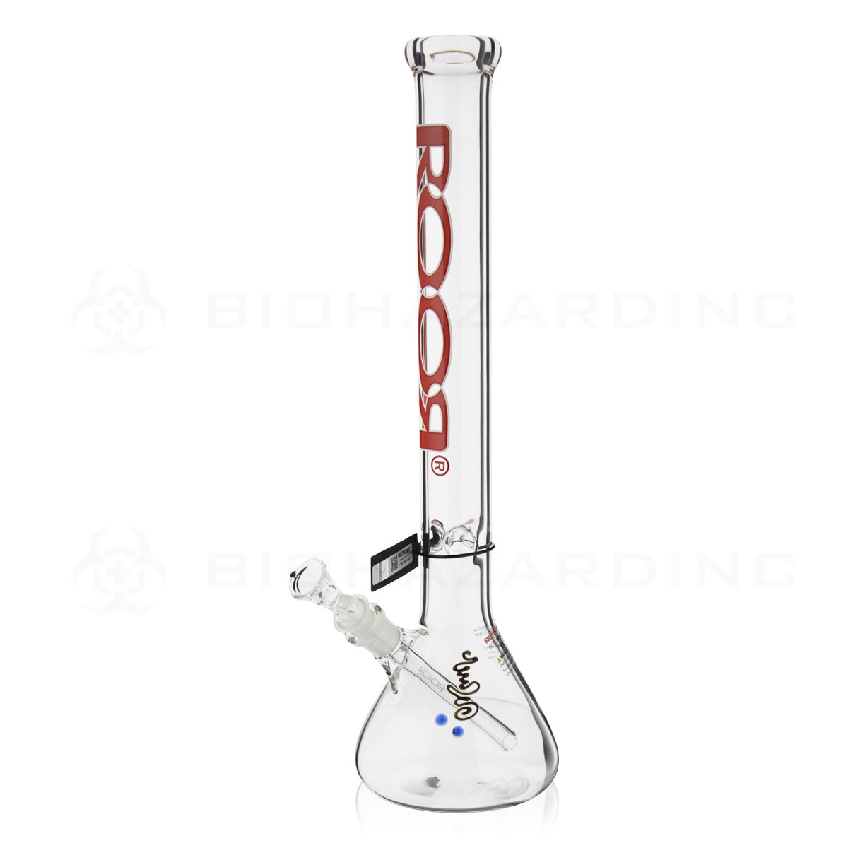 RooR® | 18" 45mm x 5mm Classic Beaker Waterpipe | Red & White Logo