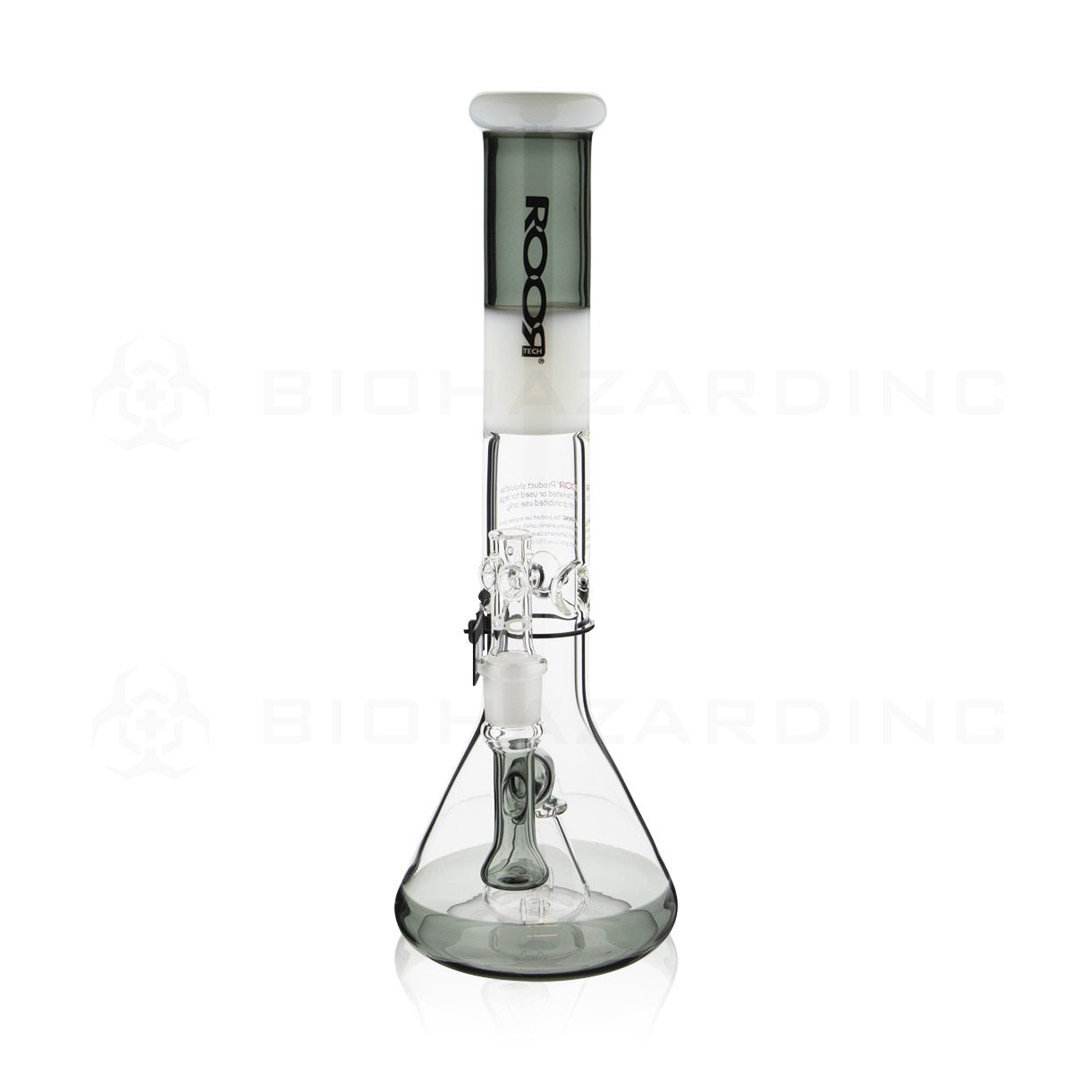 RooR® Tech | 14" 45mm Mini Fixed Beaker | Grey, White & Black