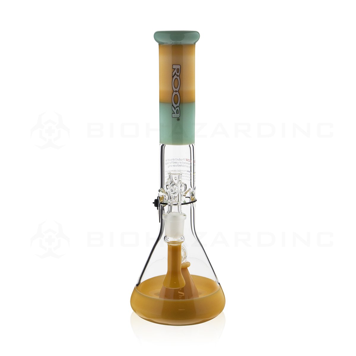 RooR® Tech | 14" 45mm Mini Fixed Beaker | Tangie & Mint, White & Black