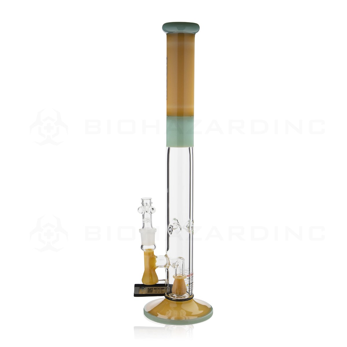RooR® Tech | 18" 45mm Fixed Straight Water Pipe | Tangie & Mint with Black & White Logo