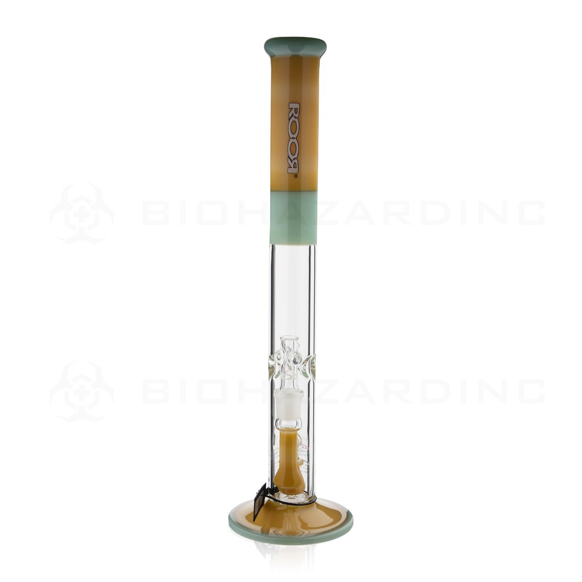 RooR® Tech | 18" 45mm x 5mm Fixed Stemless Straight Water Pipe | Tangie & Mint, Black & White