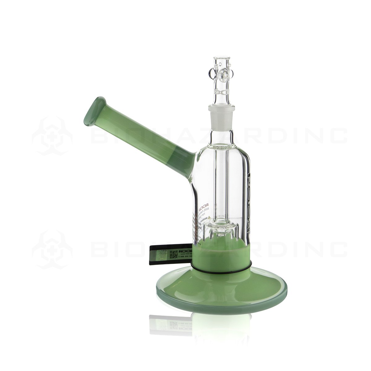 RooR® Tech | 9" Fixed Barrel Bubbler | Milky & Mint with Black Logo