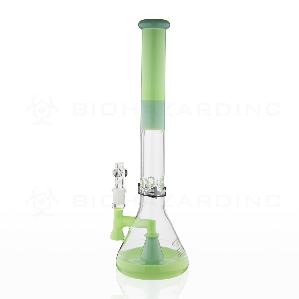 RooR® Tech | 18" 45mm x 5mm Mini Beaker Perc Water Pipe | Milky & Mint with Too Blue Logo