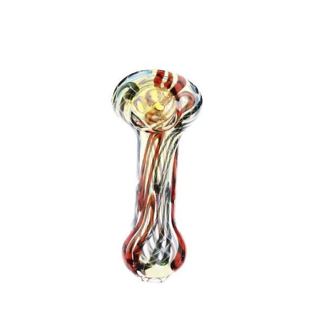 3" Wrap & Rake Glass Hand Pipe | Assorted Colors