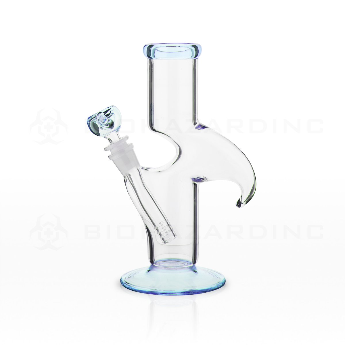 9" Hook Traveler Straight Water Pipe | Blue Trim