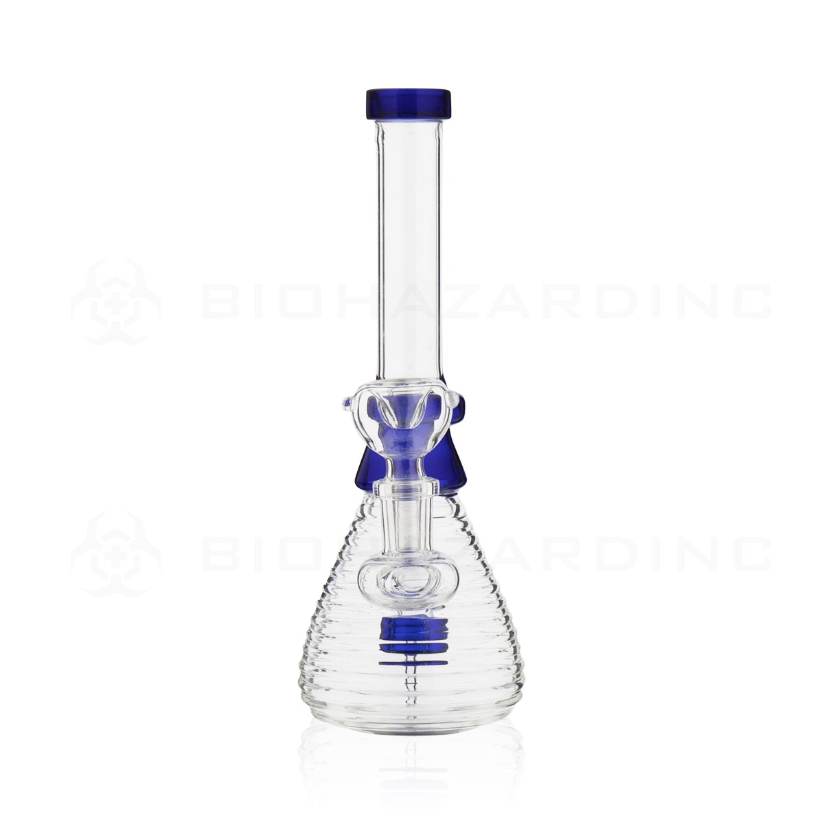 8" Ridged Beaker Water Pipe | Blue