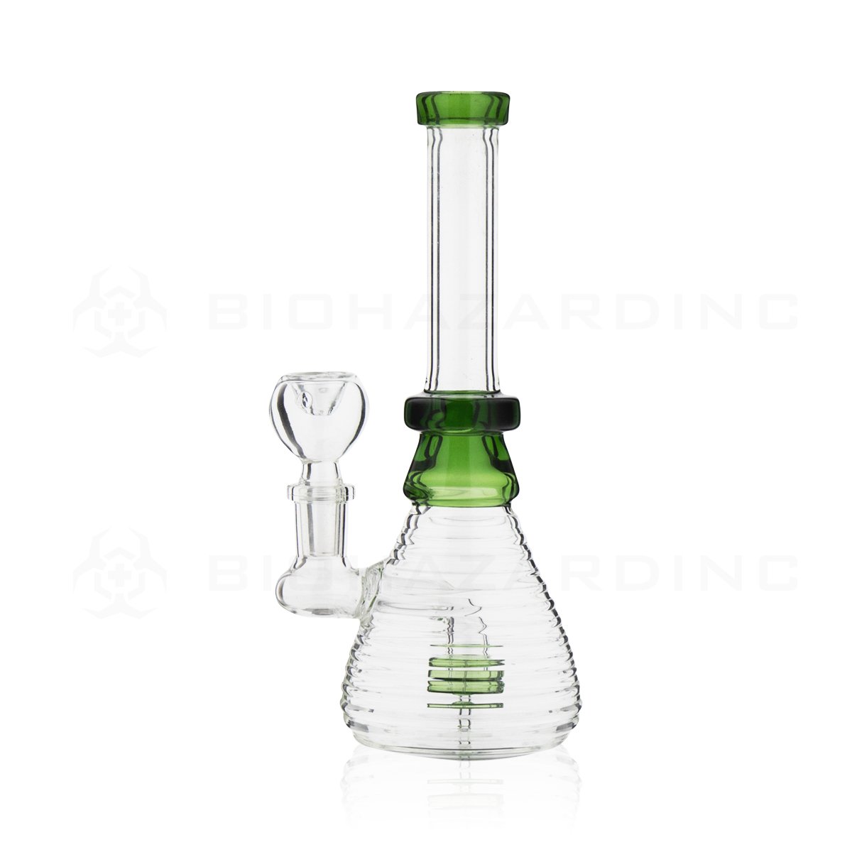8" Ridged Beaker Water Pipe | Green
