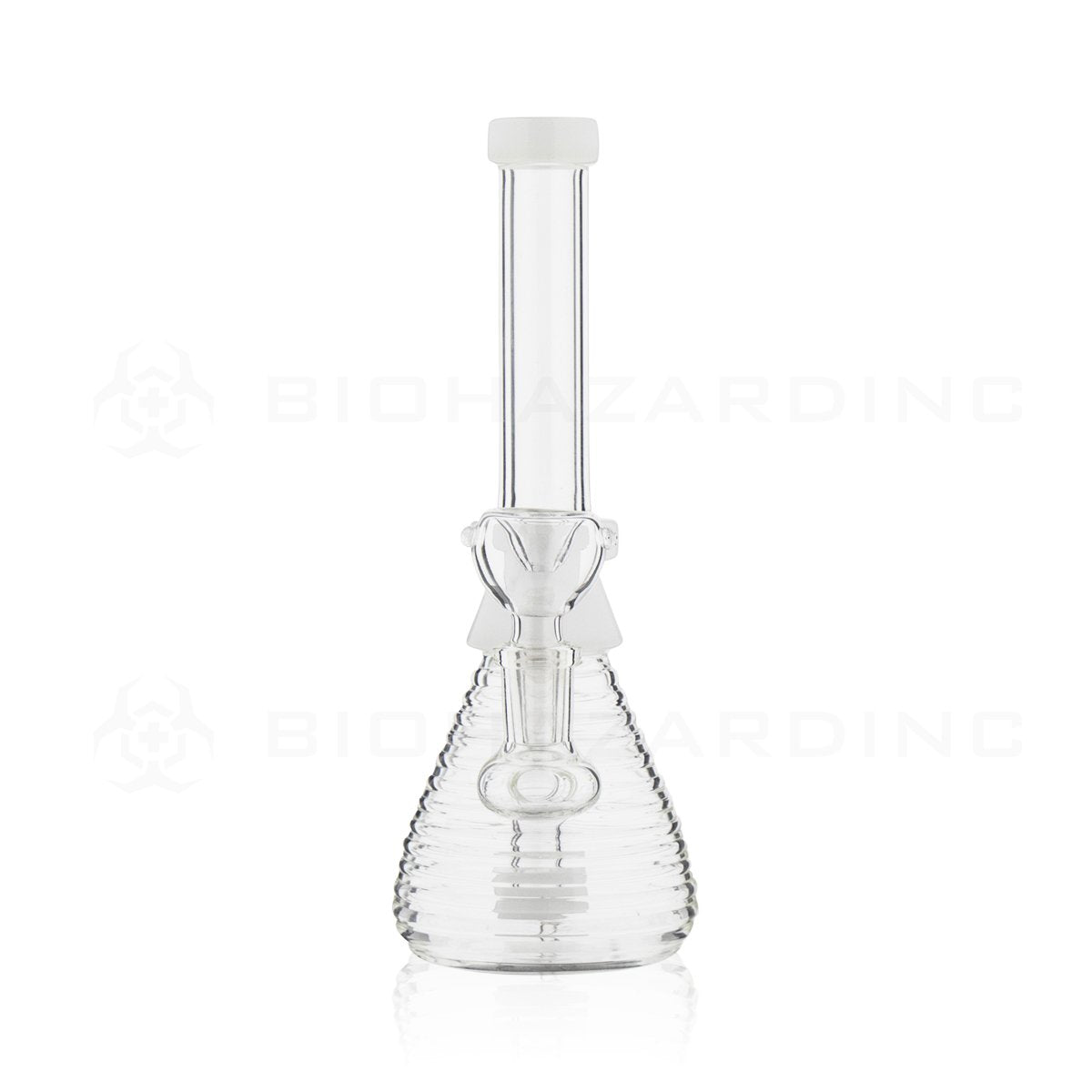 8" Ridged Beaker Water Pipe | White