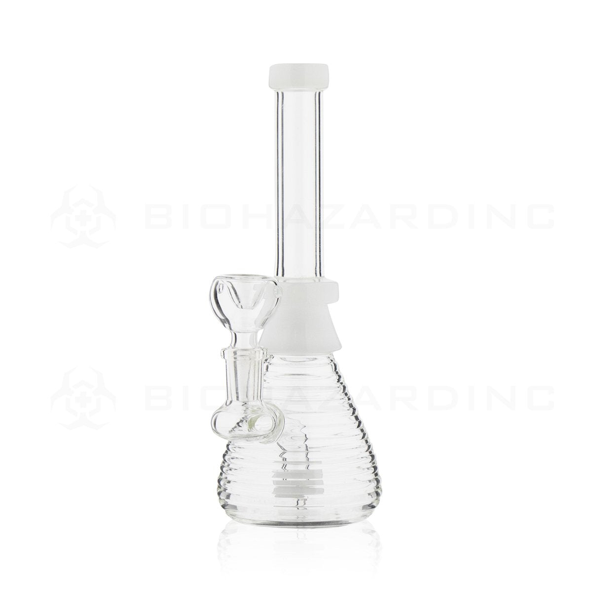 8" Ridged Beaker Water Pipe | White