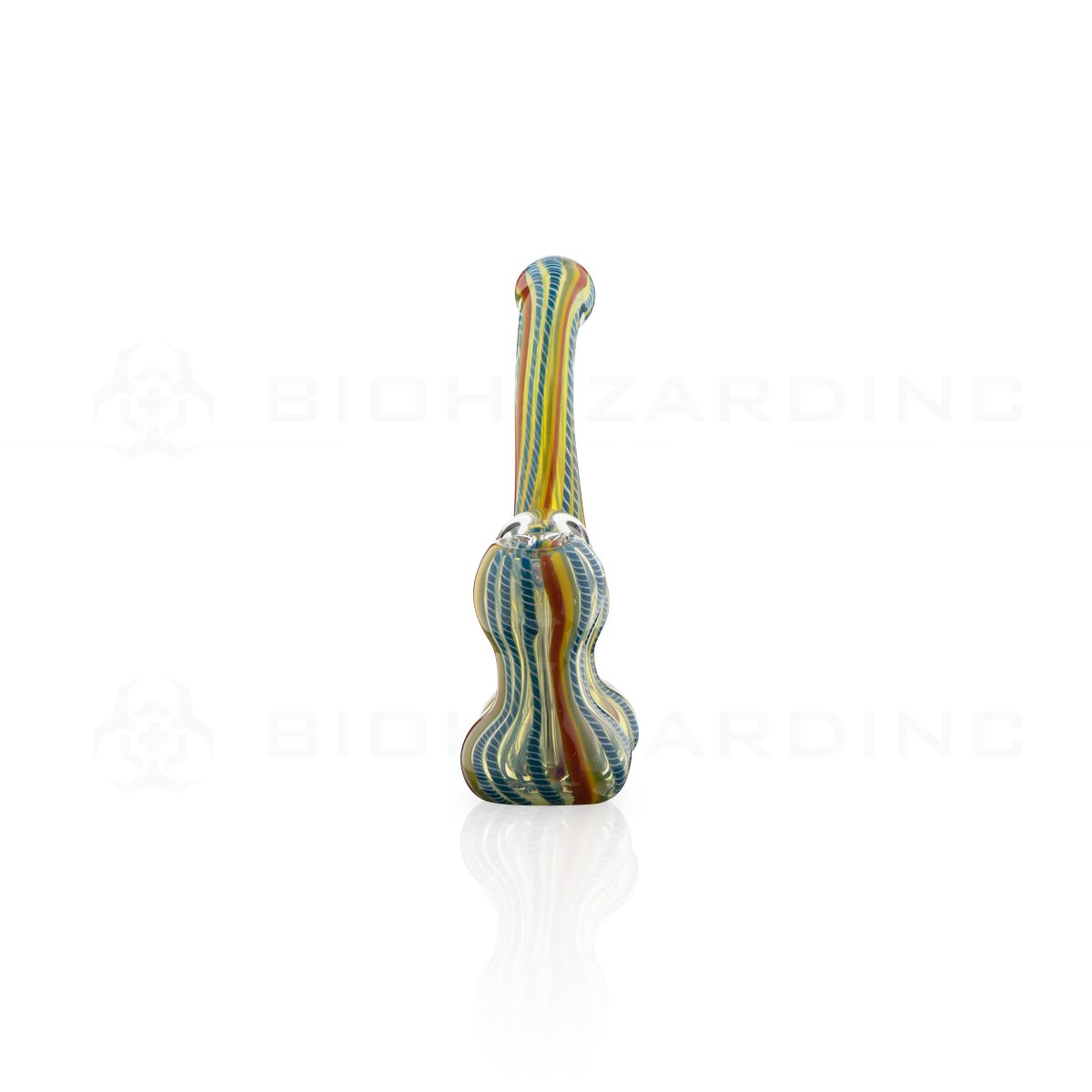 7" Twisted Glass Double Chamber Bubbler