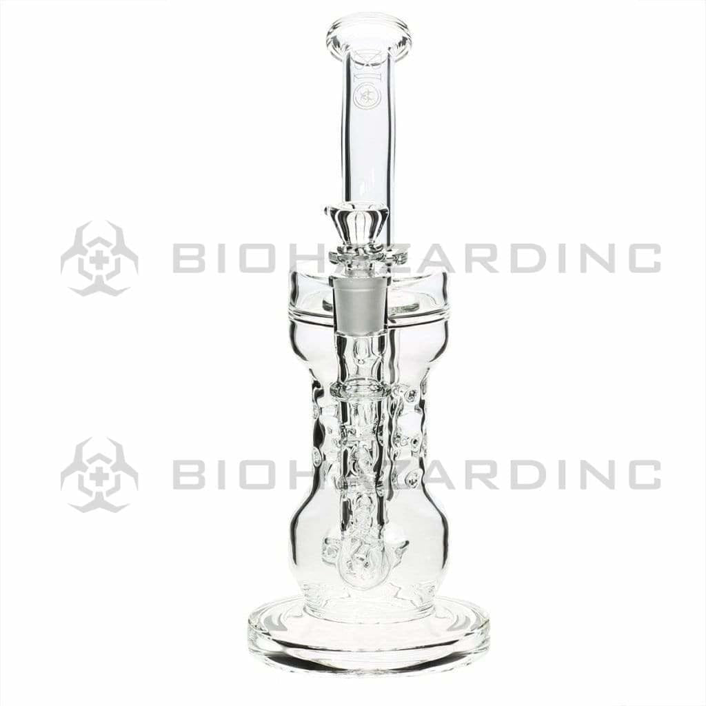 Bio Glass Glass Dab Rig 10" BIO Circ / Thorn Recycler Straight Waterpipe - Black Logo