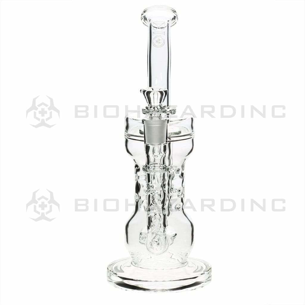 Bio Glass Glass Dab Rig 10" BIO Circ / Thorn Recycler Straight Waterpipe - Silver Logo
