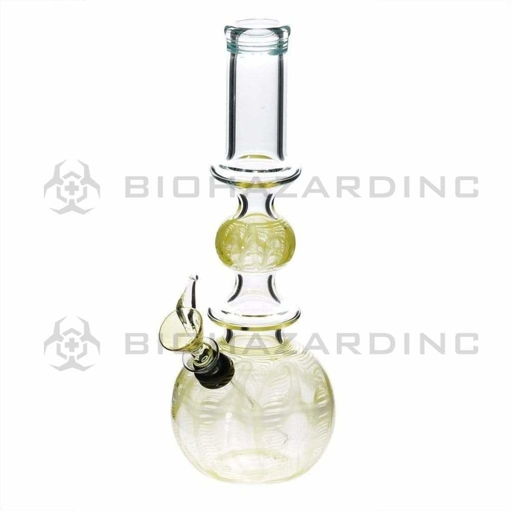 Biohazard Inc Glass Bong 10" Ring Bubble Ring Water Pipe w/ Slide - Yellow Rake