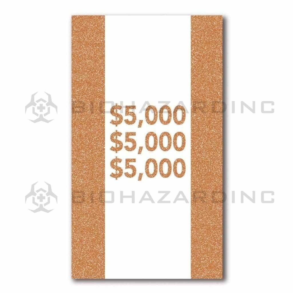 Biohazard Inc Currency Strap 100 Bill Capacity $5,000 Brown Currency Strap - 1000 Count