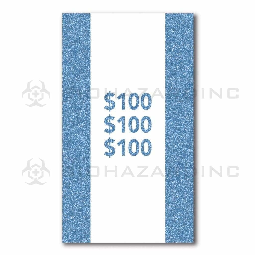 Biohazard Inc Currency Strap 100 Bill Capacity $100 Blue Currency Strap - 1000 Count
