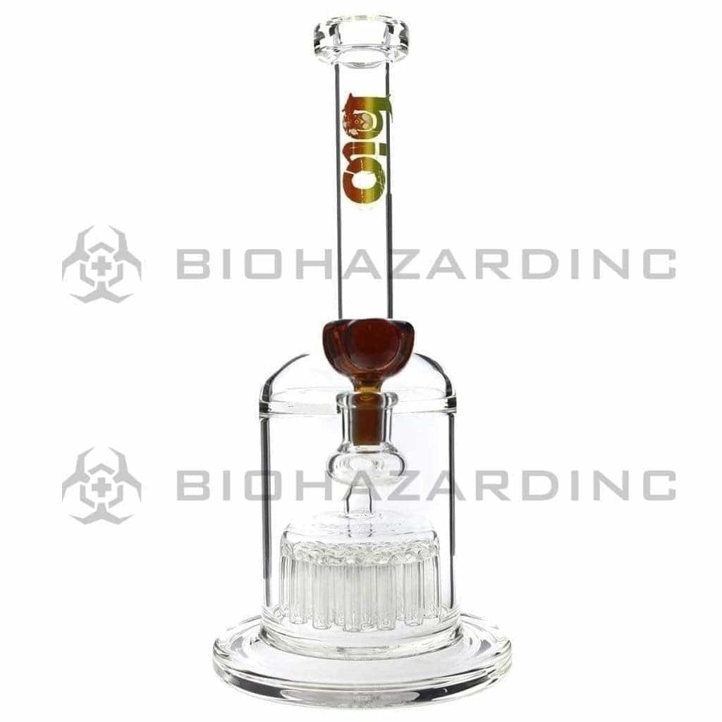 Bio Glass Glass Bong 12" BIO 37 Arm Tree Percolator Stemless Waterpipe - Amber Logo