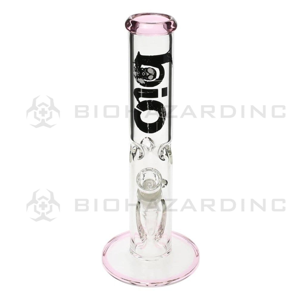 Bio Glass Glass Bong 12" BIO 50mm X 5mm Straight Waterpipe - Pink Trim