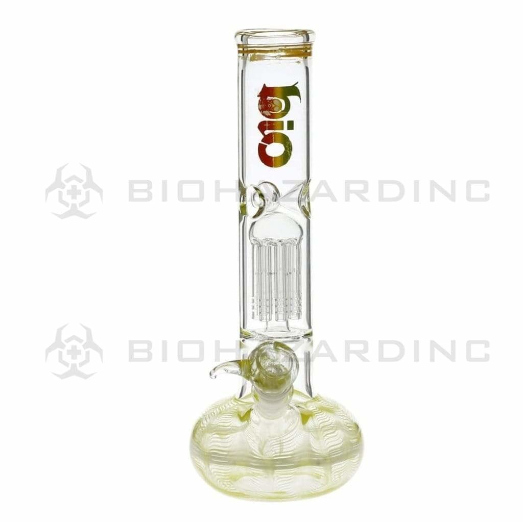 Bio Glass Glass Bong 12" BIO Flat Bubble Water Pipe - Yellow Rake