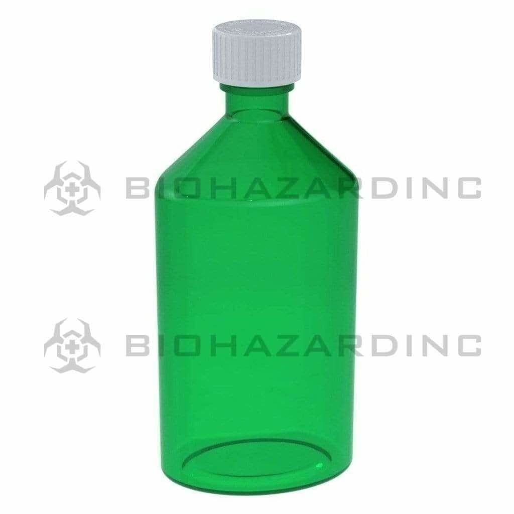 Biohazard Inc Oval Bottles 12 oz Green Oval Bottles- 50 Count