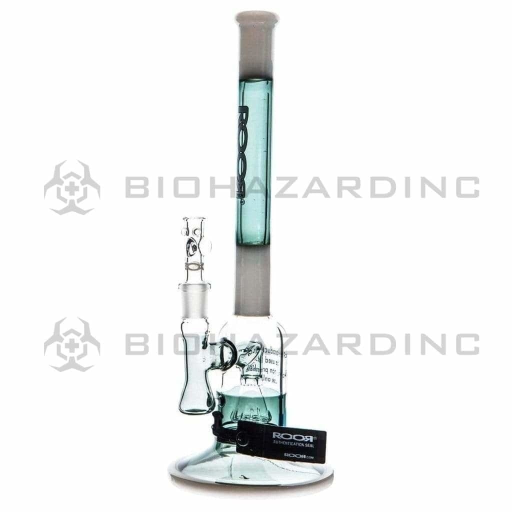 Roor Glass Bong 12" ROOR Stemless Fixed Micro Slugger Waterpipe - Multi-Color w/ Black Logo