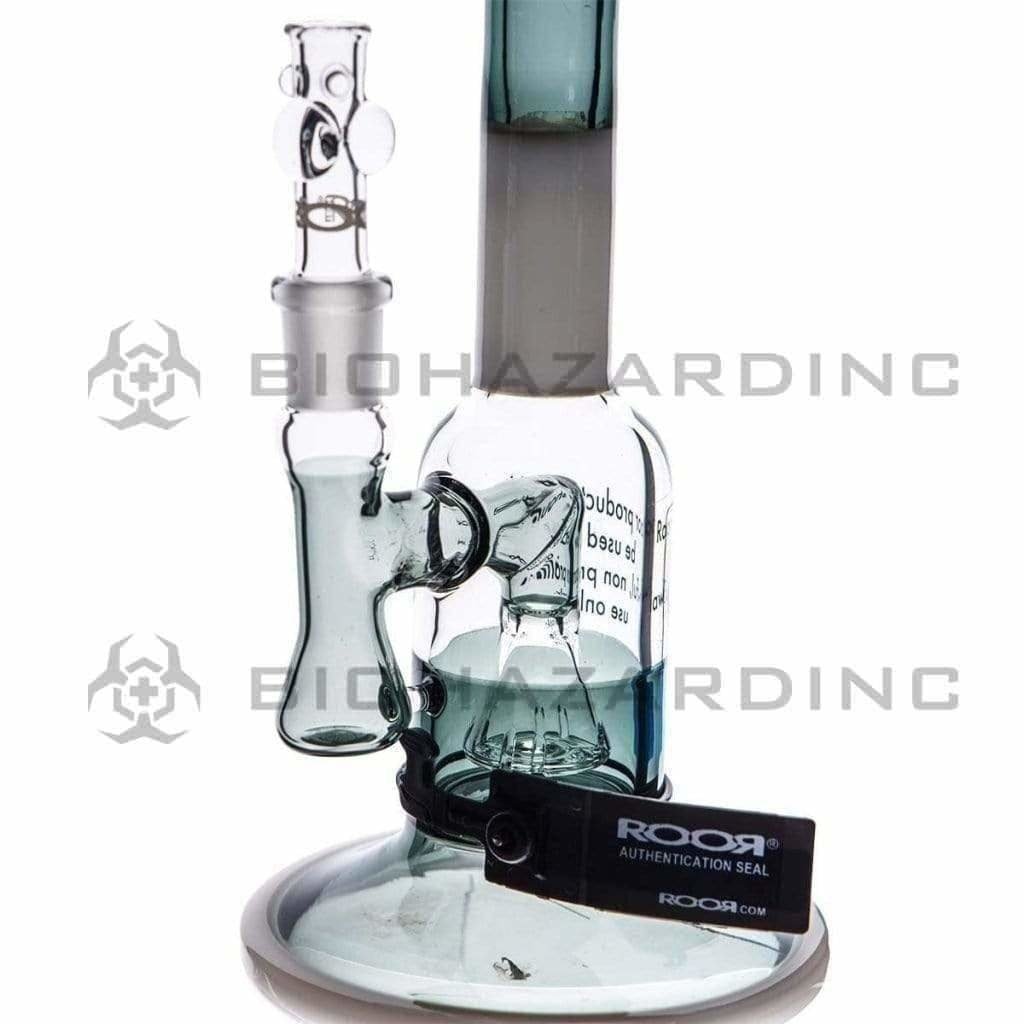 Roor Glass Bong 12" ROOR Stemless Fixed Micro Slugger Waterpipe - Multi-Color w/ Black Logo