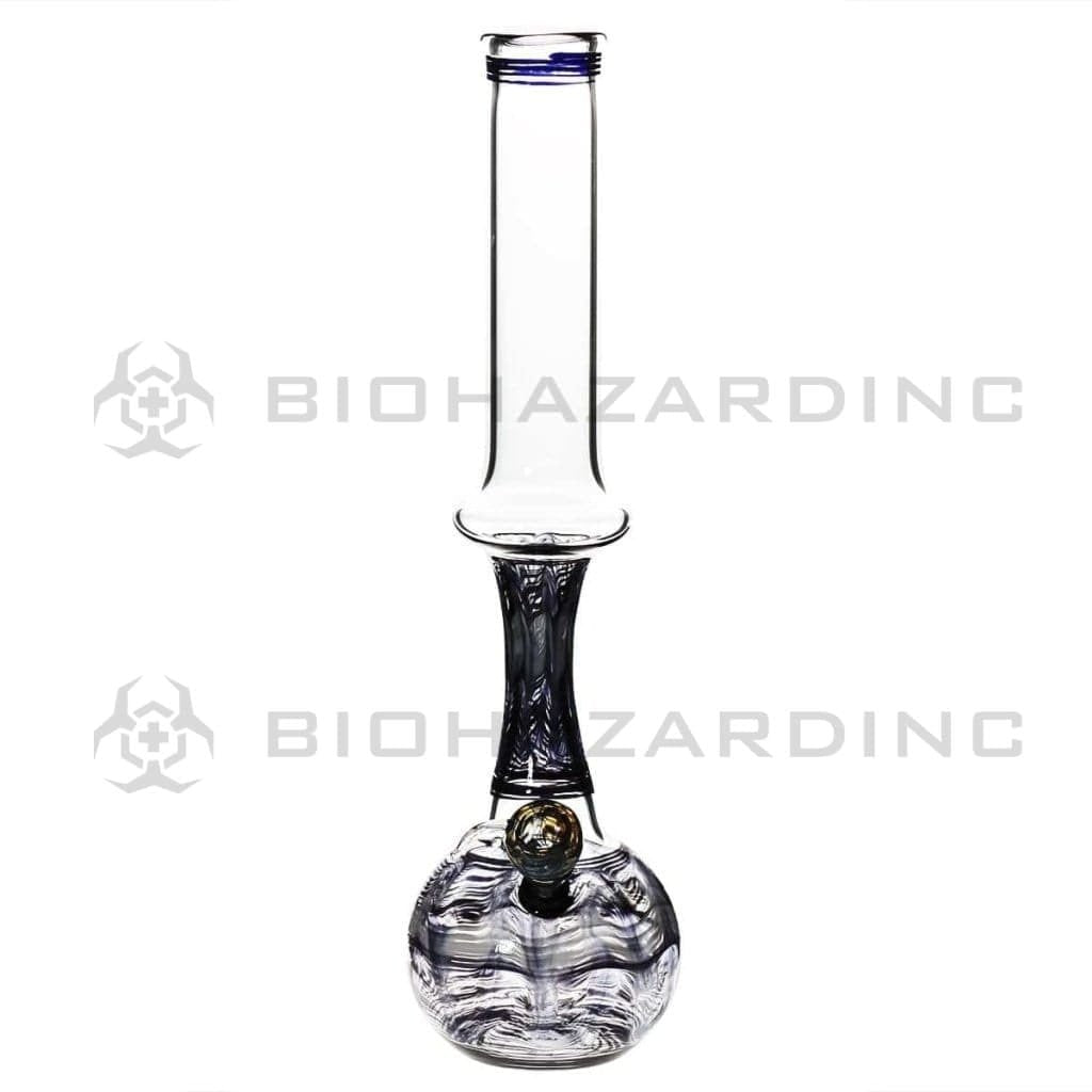 Biohazard Inc Glass Bong 13" 44mm Ring Water Pipe w/ Slide - Black Rake