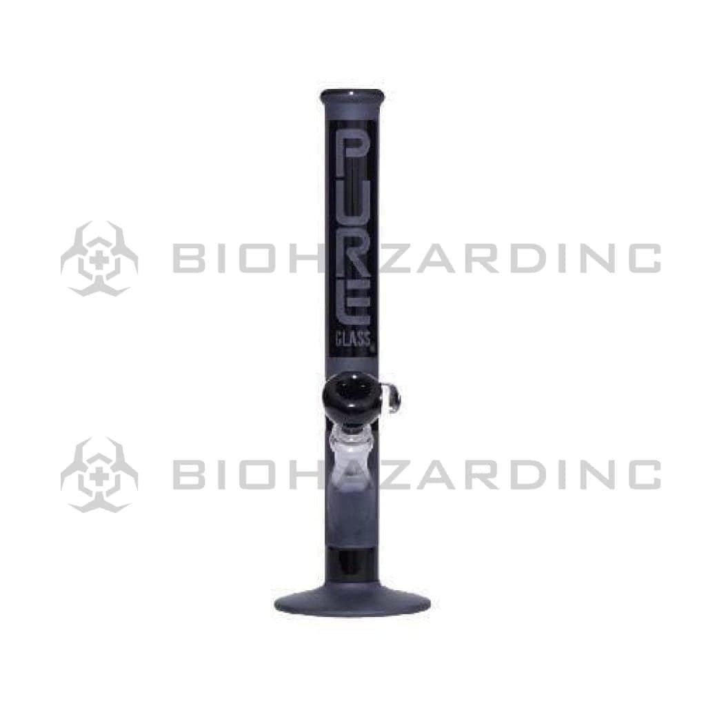 Biohazard Inc Glass Bong 14" PURE Classic Straight Bong - Black Frost