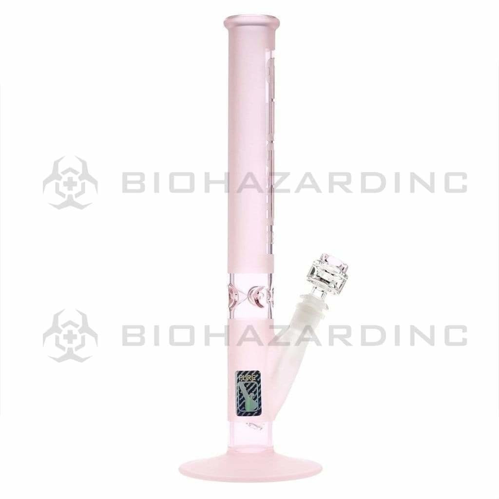 Pure Glass Glass Bong 14" PURE Classic Straight Bong - Pink Frost
