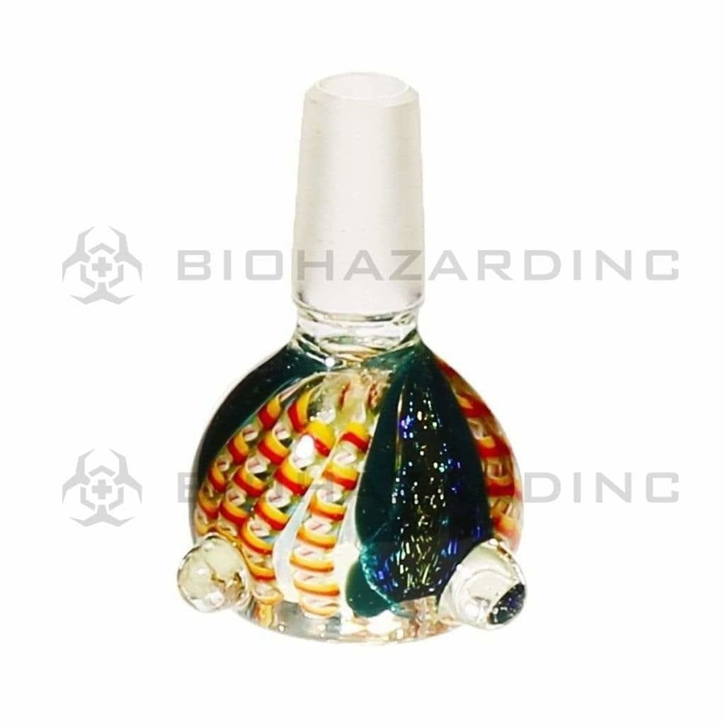 Biohazard Inc 14mm Bowl 14mm Lattacino Dichro 2 Marble Bowl - Assorted Colors