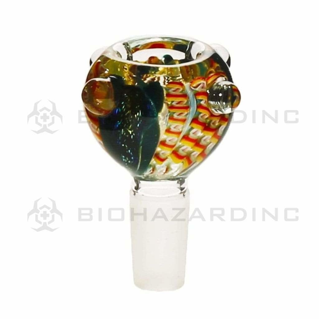 Biohazard Inc 14mm Bowl 14mm Lattacino Dichro 2 Marble Bowl - Assorted Colors