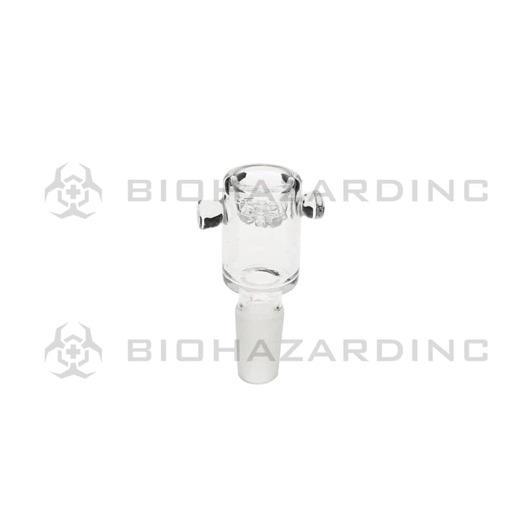 Biohazard Inc 14mm Bowl 14mm Screen Bowl - Clear Handles