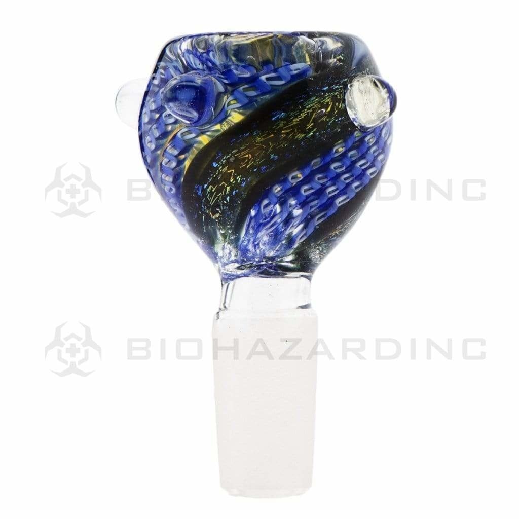 Biohazard Inc 14mm Bowl 14mm Striped Dichroic Glass Bowl - 5 Pack